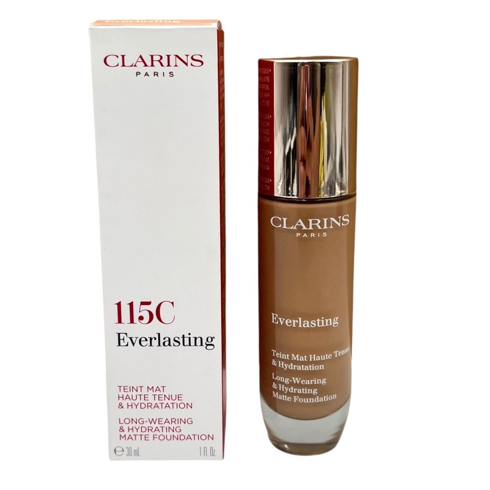 Clarins Women's Everlasting Long-Wearing Matte Foundation 1oz 115C Cognac